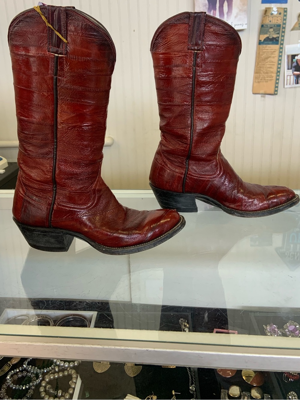 Vintage Crocodile Cherry Cola boots